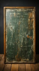 Distressed wooden board with peeling paint, AI-generated.