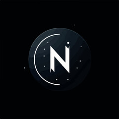 illustration of minimalist circular logo featuring the letter N