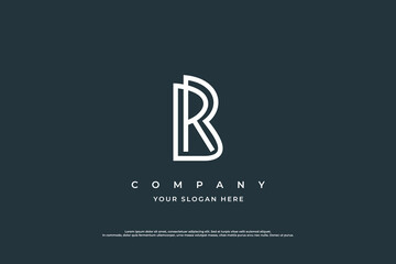 Initial Letter RB or BR Logo Design Vector Template