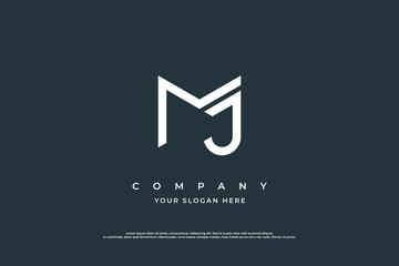 Initial Letter MJ Logo Design Vector