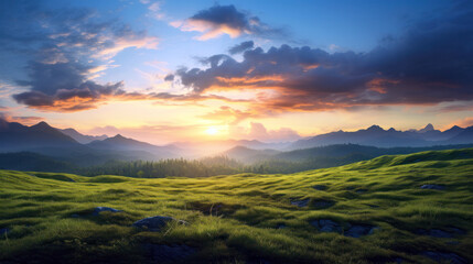 Obraz premium sunset in the mountains