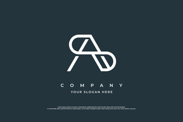 Initial Letter AS or SA Logo Design Vector