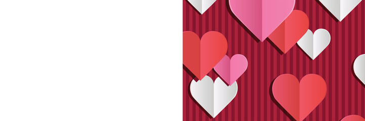 Digital png illustration of red, pink and white hearts on transparent background