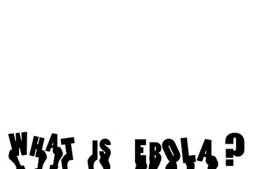 Digital png illustration of hands with what is ebola text on transparent background