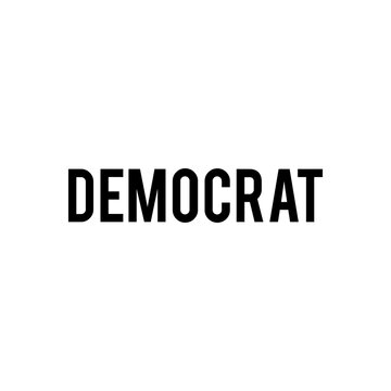 Digital png illustration of democrat text on transparent background