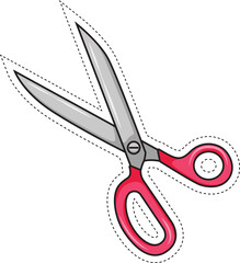 Digital png illustration of red scissors on transparent background