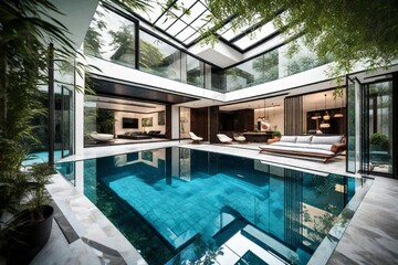 A beautiful Swimming pool in the house original and real