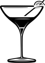 Hand-drawn Summer Vacation Cocktail Vintage Outline Icon