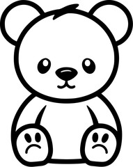 Hand-drawn Baby Teddy Bear Vintage Outline Icon