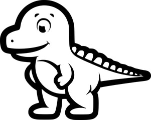 Hand-drawn Baby Dinosaur Toy Vintage Outline Icon