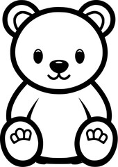 Hand-drawn Baby Teddy Bear Vintage Outline Icon