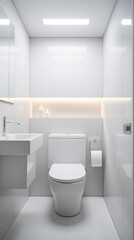 a white bathroom with a toilet and sink