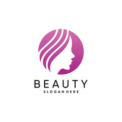 Beauty woman logo design for beauty salon with modern concept