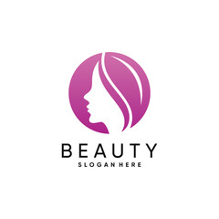 Beauty woman logo design for beauty salon with modern concept