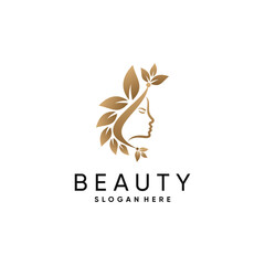 Beauty woman logo design for beauty salon with modern concept