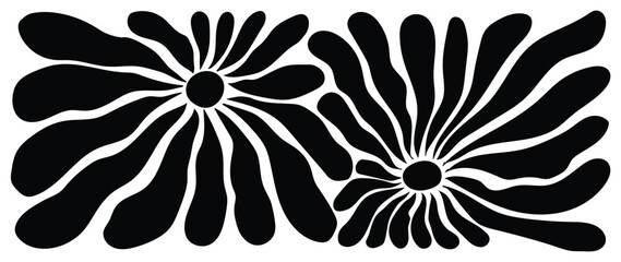 Organic abstract natural botanical flower shape in minimalist hand drawn simple style background.