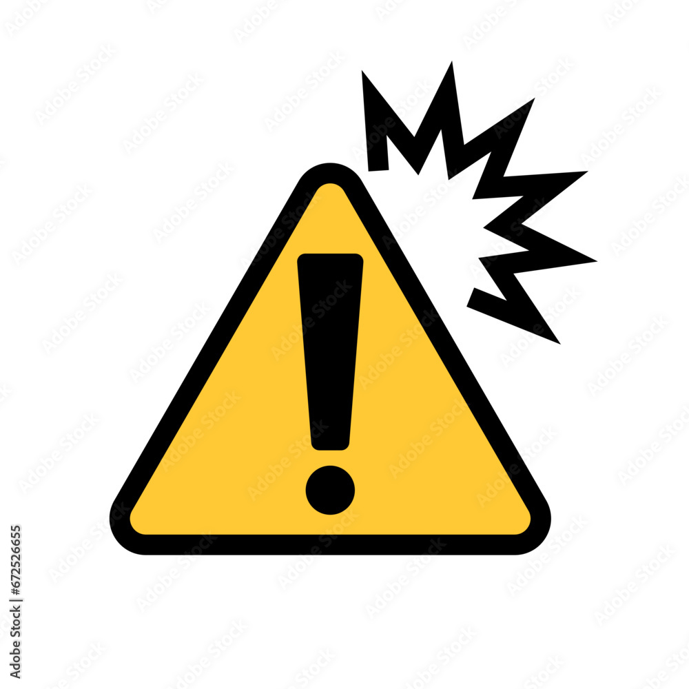 Poster emphasized warning icon. caution icon. vector.