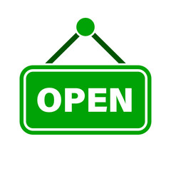 Open signboard. Shop OPEN. Vector.