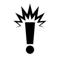 Emphasized reaction silhouette icon. Caution or warning. Surprise icon. Vector.