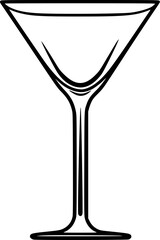 Hand-drawn Cocktail Glass Vintage Outline Icon