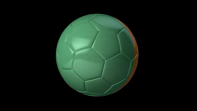 3D Animation Video of a Spinning Ball Icon with a Ball depicting the Country of Ivory Coast