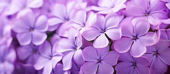 Macro photography captures the exquisite beauty of delicate phlox flowers in the background - obrazy, fototapety, plakaty