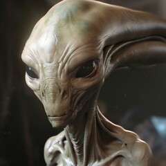 AI generated alien with big eyes