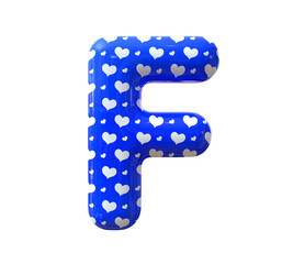 Blue balloon letter F