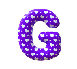 Letter G Purple Balloons 3d