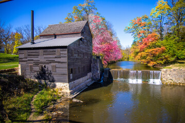 Pine Creek Grist Mill, In Fall, Muscatine County, Iowa