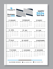2024 One page wall calendar design template
