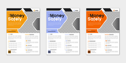 Corporate business flyer template design set 