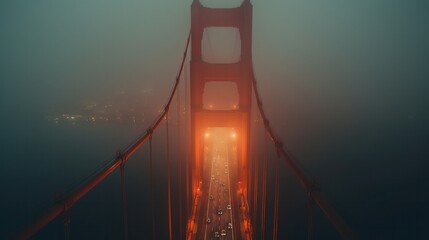Golden Gate Bridge in foggy morning, San Francisco, California, USA