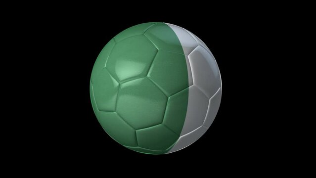 3D Animation Video of a Spinning Ball Icon with a Ball depicting the Country of Nigeria