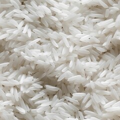 AI generated illustration of a close-up of a neat pile of white rice grains - obrazy, fototapety, plakaty