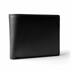 AI generated illustration of This black leather wallet on a white background