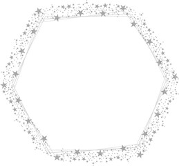 white silver Hexagonal Frame with Sparkle Glitter Stars 7
