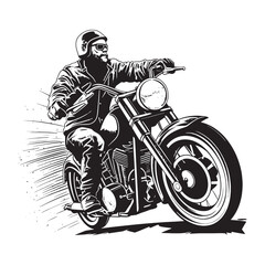 bikers riding a motorcycle skull riding a motorcycle.vector hand drawing,Shirt designs, biker, disk jockey, gentleman, barber and many others	
