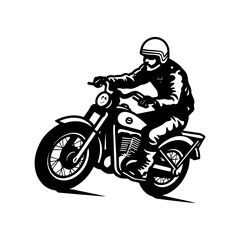 Fototapeta na wymiar bikers riding a motorcycle skull riding a motorcycle.vector hand drawing,Shirt designs, biker, disk jockey, gentleman, barber and many others 