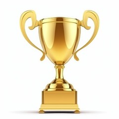 AI generated illustration of a golden trophy on a white background