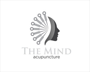 mind acupuncture logo designs for medical herbal and traditional logo - obrazy, fototapety, plakaty