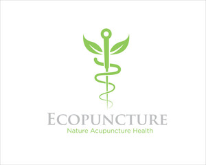 acupuncture leaf herbal medicine and traditional chine logo
