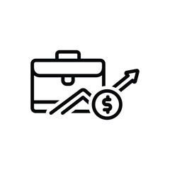 Black line icon for business 
