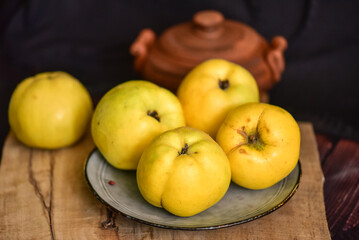quinces on the table