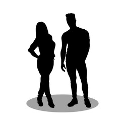 Couple silhouette vector