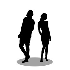 Couple silhouette vector