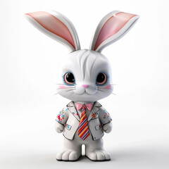 easter bunny rabbit 3D illustration cute