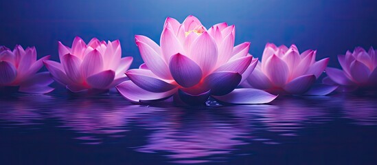 Lotus flowers in shades of pink and purple