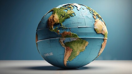 Earth globe paper concept, geography concept
 - obrazy, fototapety, plakaty