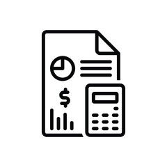 Black line icon for accounting 